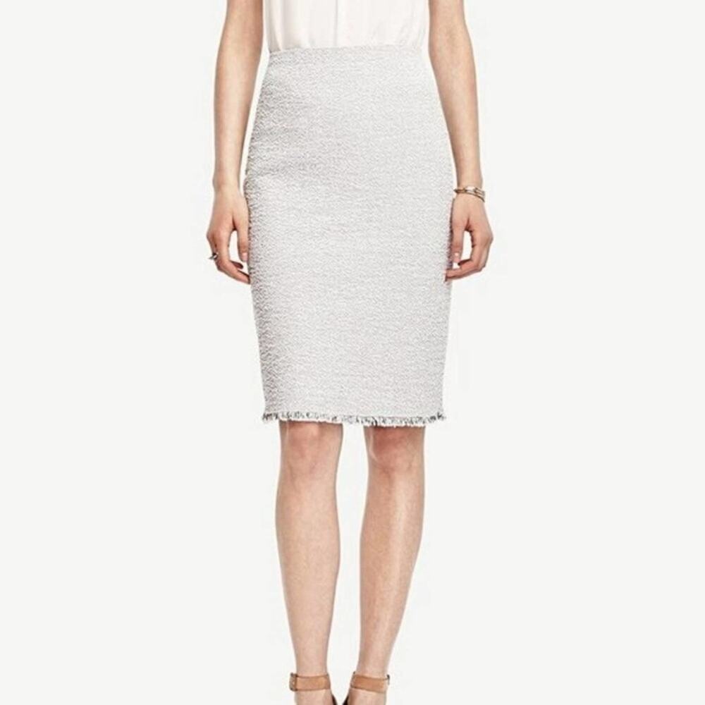 Ann Taylor black and white marled pencil skirt 14